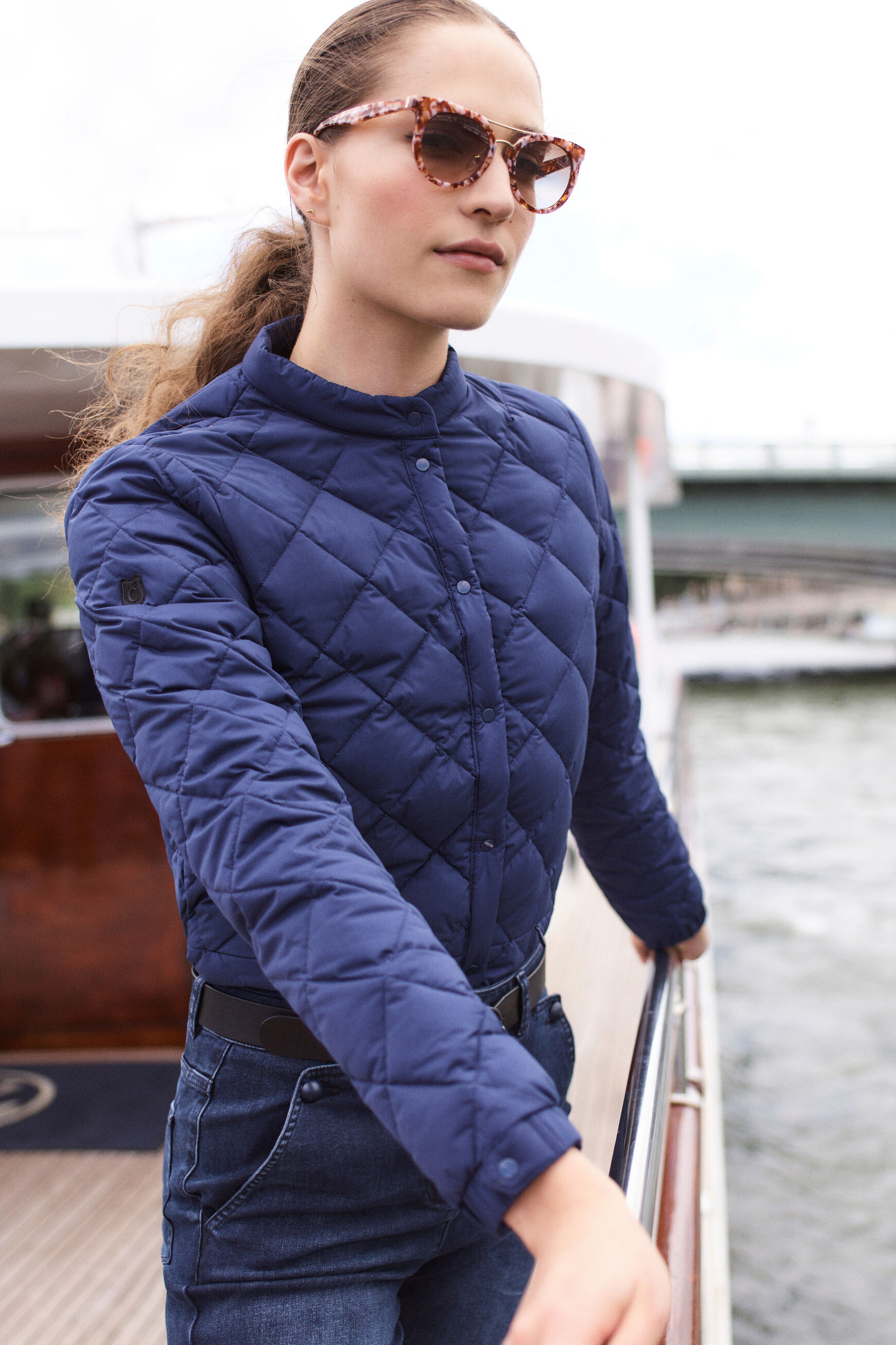 manteau hibiscus bleu femme