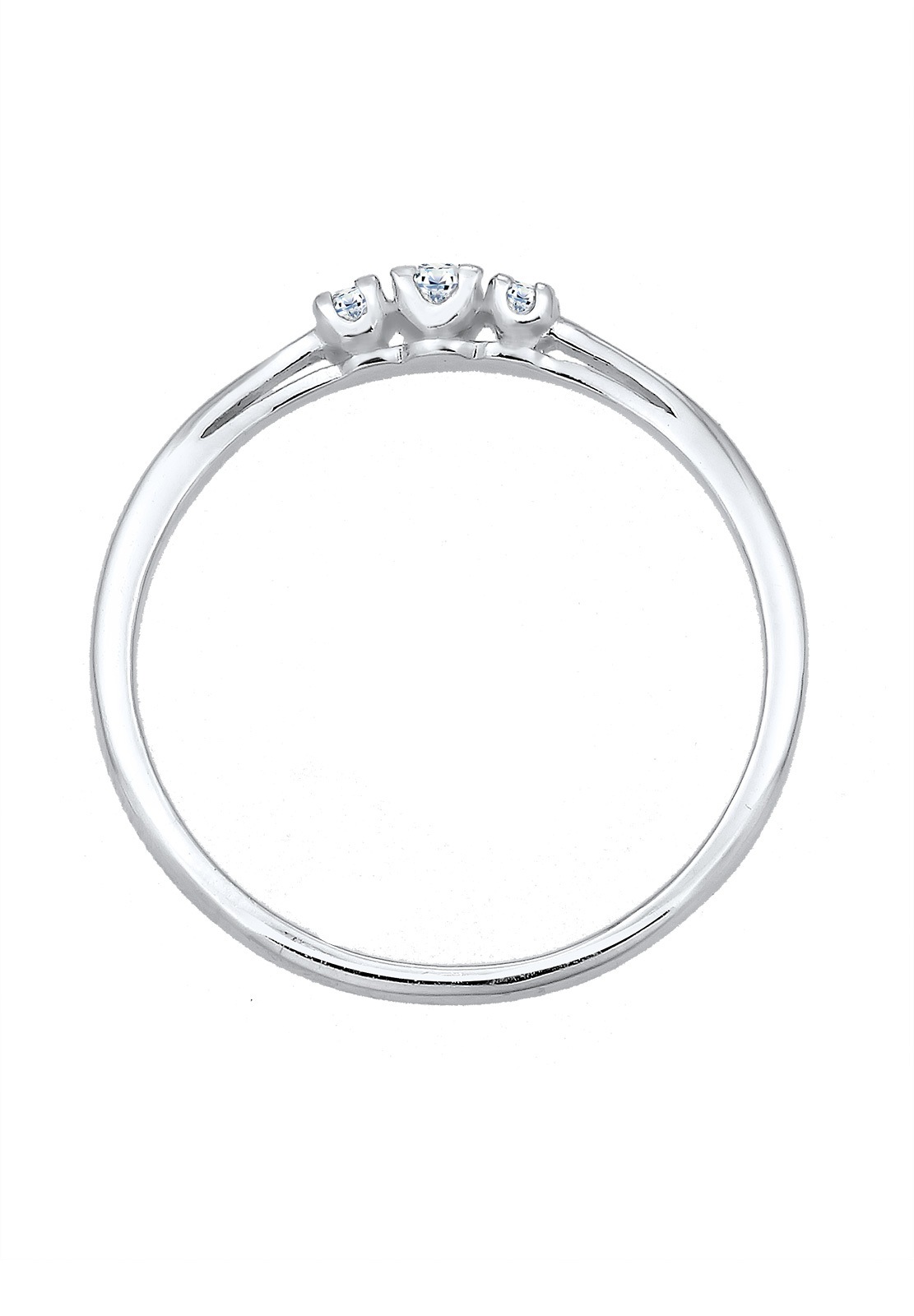 Elli DIAMONDS női klasszikus gyűrű gyémánttal (0,07 karát) 925 sterling ezüstből