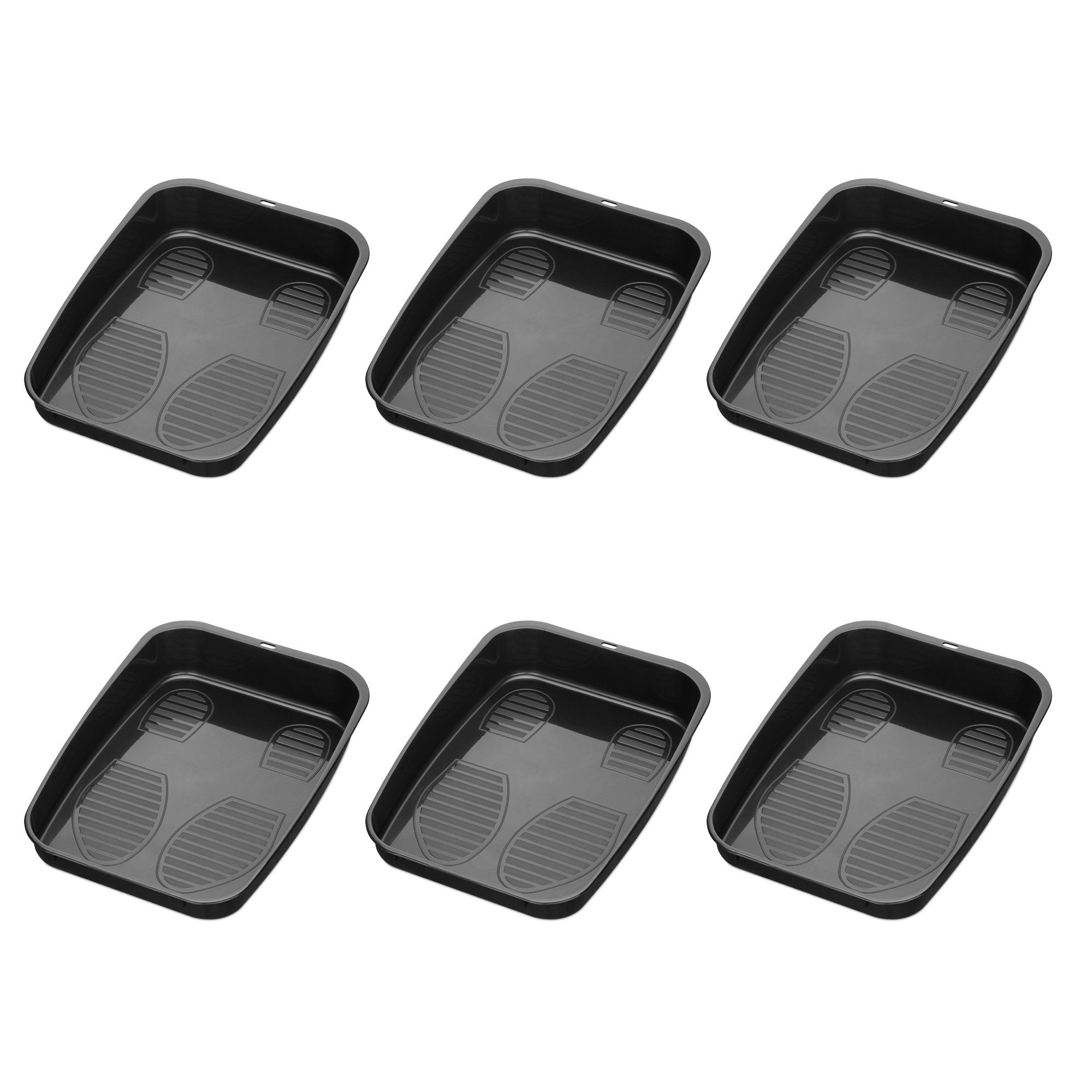 Navaris Schuhabtropfschale Schuhablage Set, 6-teilig, stapelbar, für Garderobe/Schuhregal