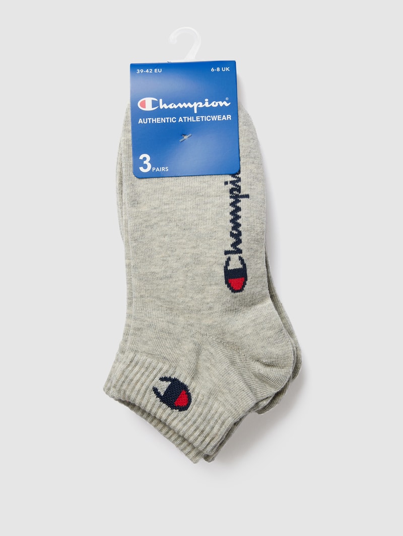 Sneakersocken mit Logo-Detail in mittelgrau meliert