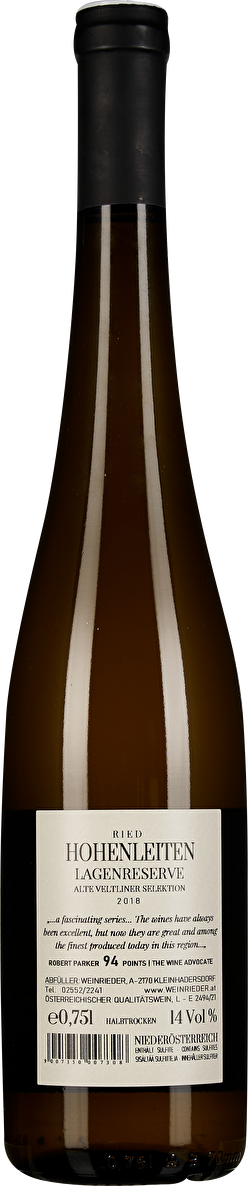 Weinrieder Grüner Veltliner Ried Hohenleiten Lagenreserve 2018