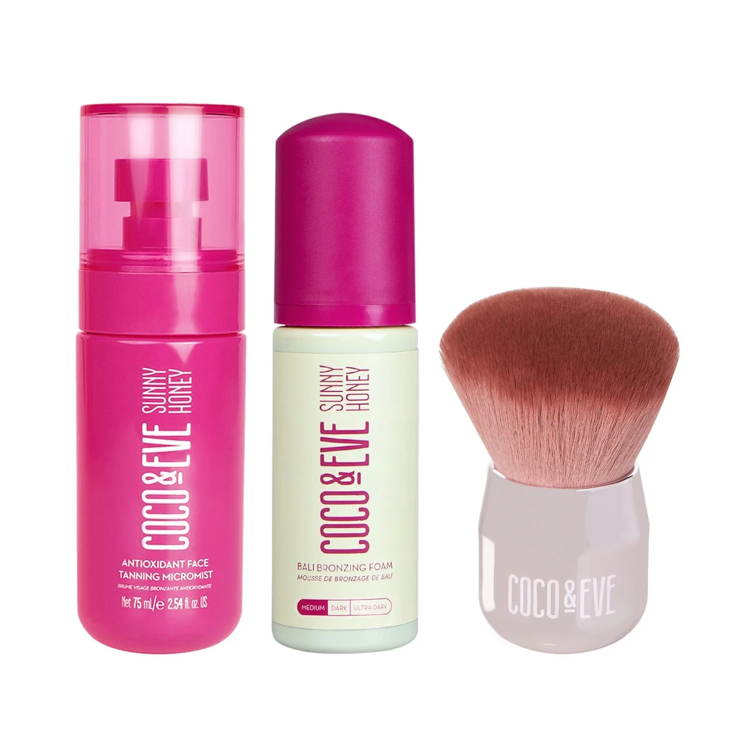 Kit Sunny Honey Tan Masters - Set de cuidado solar, Set de cuidado solar, Loción autobronceadora facial, Mousse autobronceadora corporal