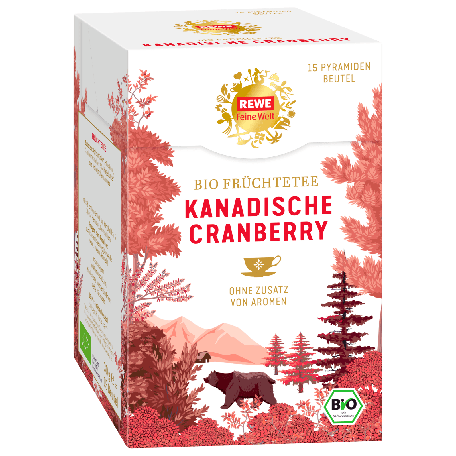 REWE Feine Welt Bio Früchtetee Kanadische Cranberry 30g, 15 Beutel