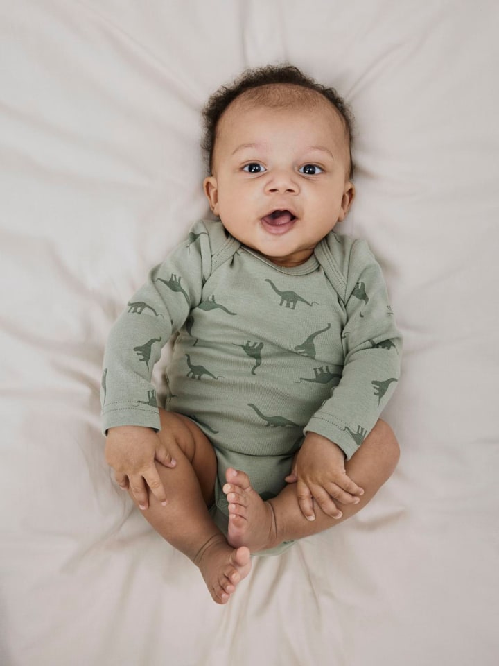 name it Baby Body langarm 3er Pack NBMBODY DINO in agave green günstig kaufen