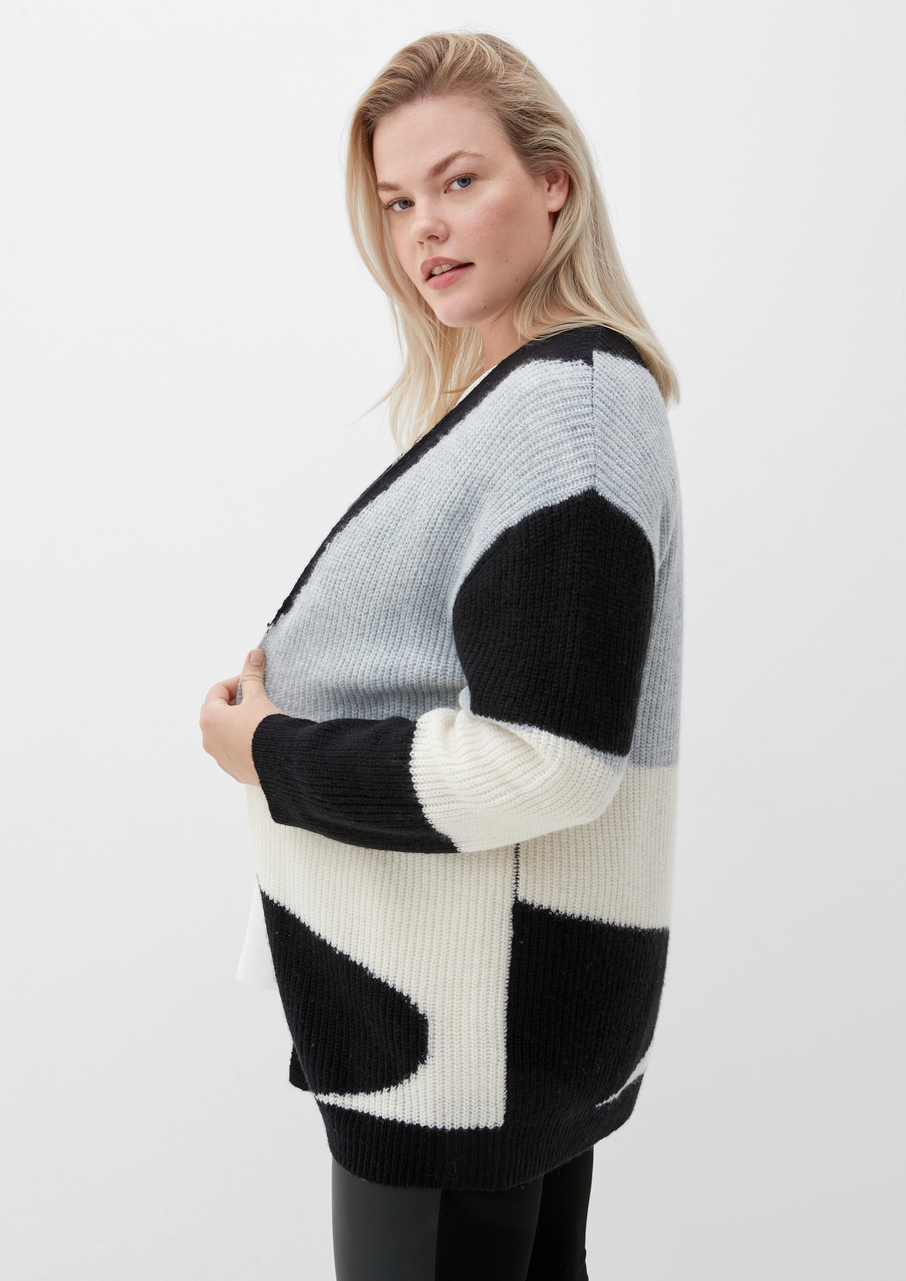 Gemusterter Cardigan aus Wollmix  2125663-98X0