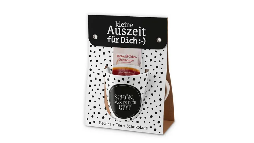 Geschenk für Dich Geschenkset Auszeit Schön, dass es dich gibt Schwarz / Weiß
