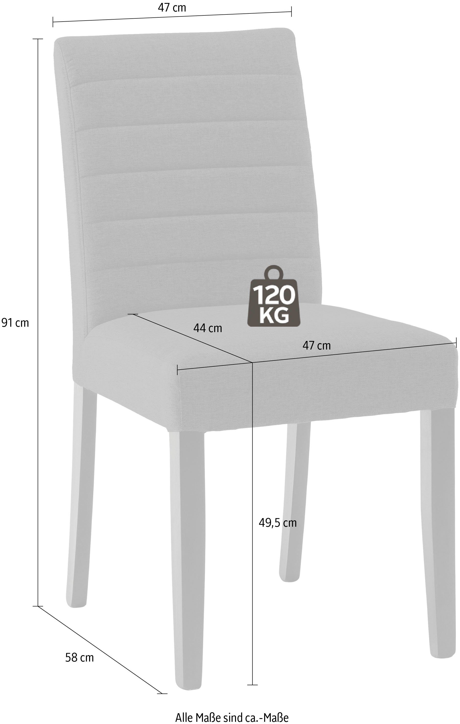 Home affaire 4-Fußstuhl Dristner (Set, 2 St), im 2er-Set, aus massiver Buche