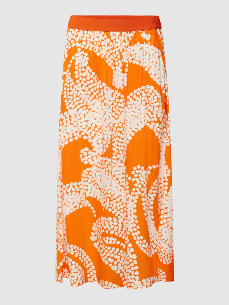 Rock mit Allover-Muster in orange