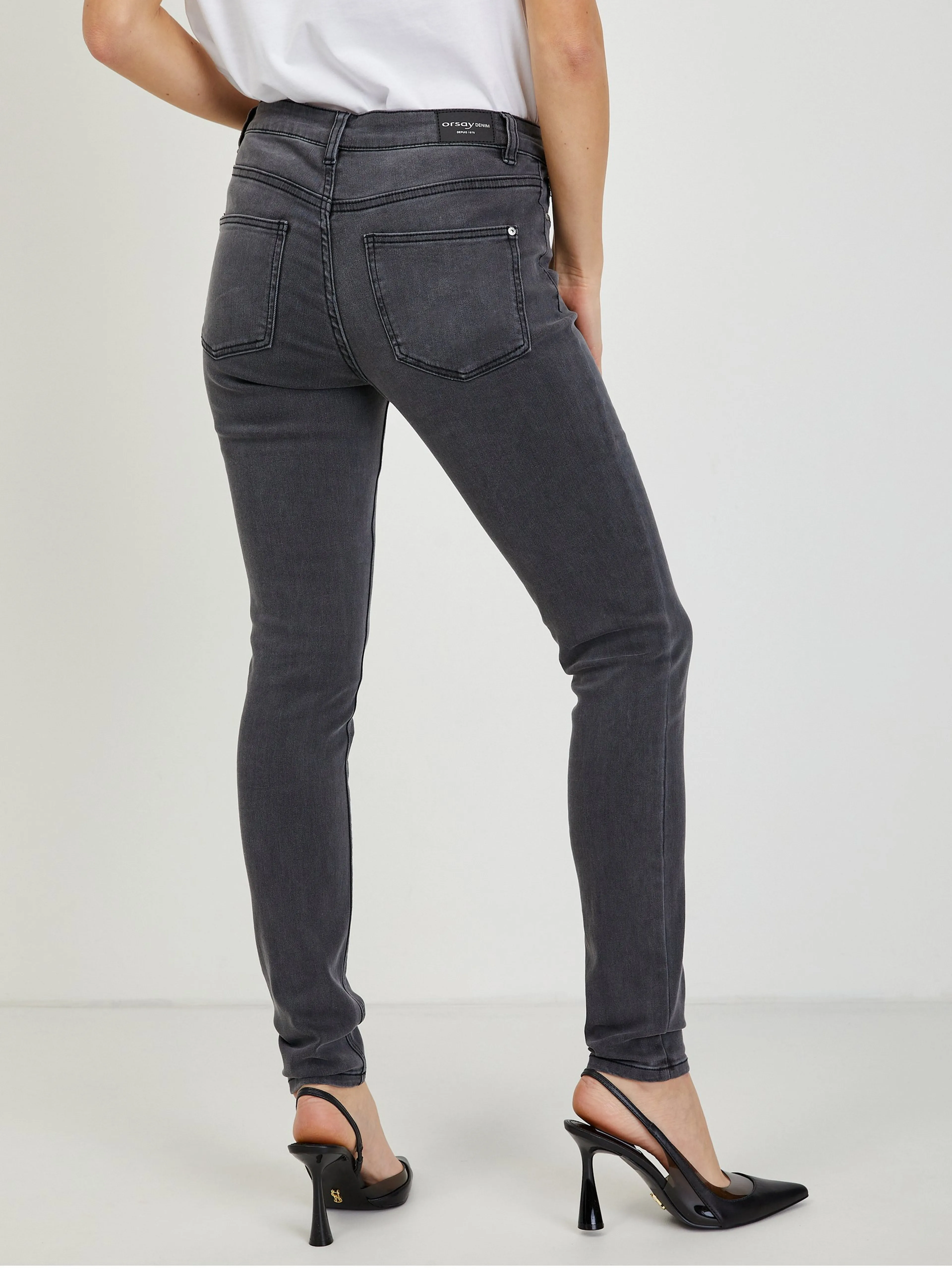 Graue Damenjeans mit Skinny Fit ORSAY