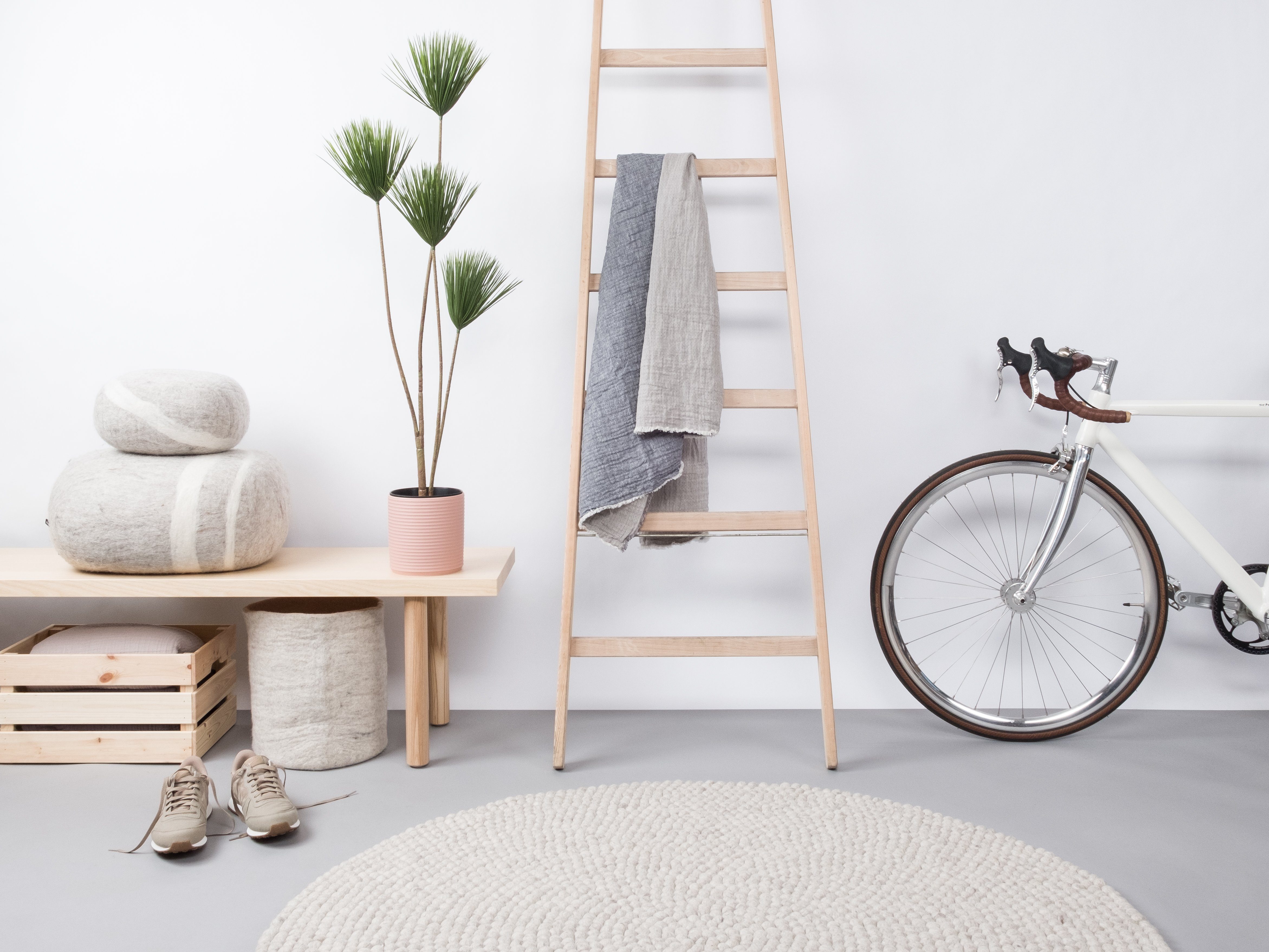 Wollteppich Béla Filzkugelteppich, myfelt, 100% reiner Schurwolle, beige-meliert, rund