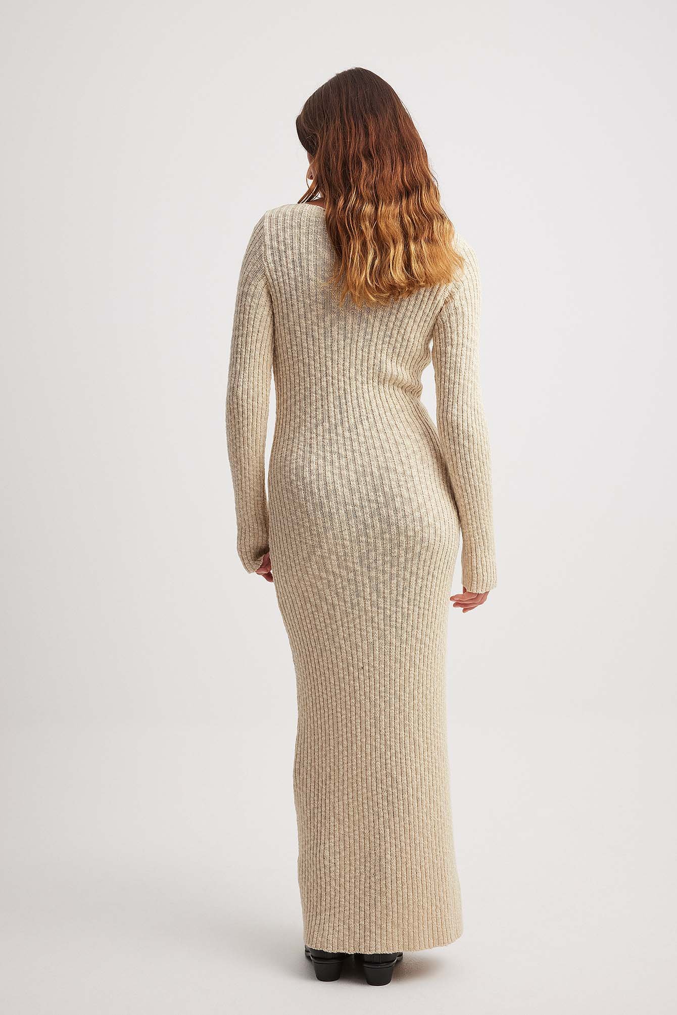 Maxistrickkleid mit Rundhalsausschnitt