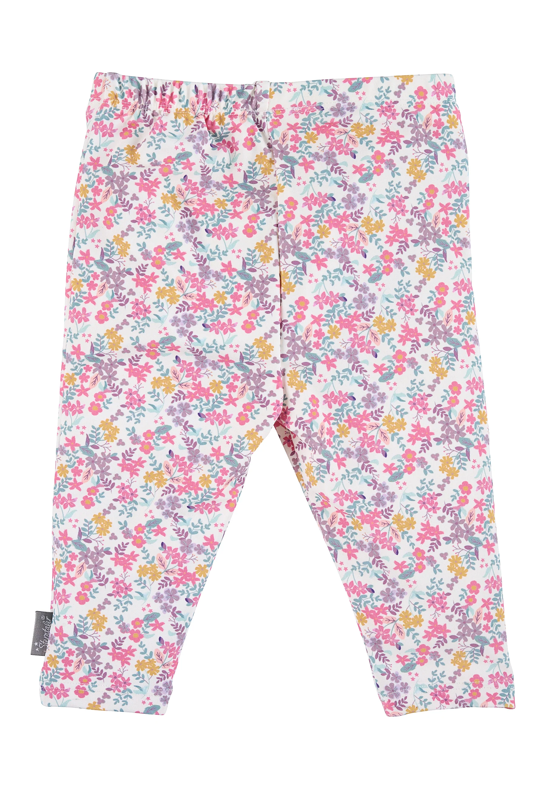 Leggings bedruckt mit Blumen in ecru