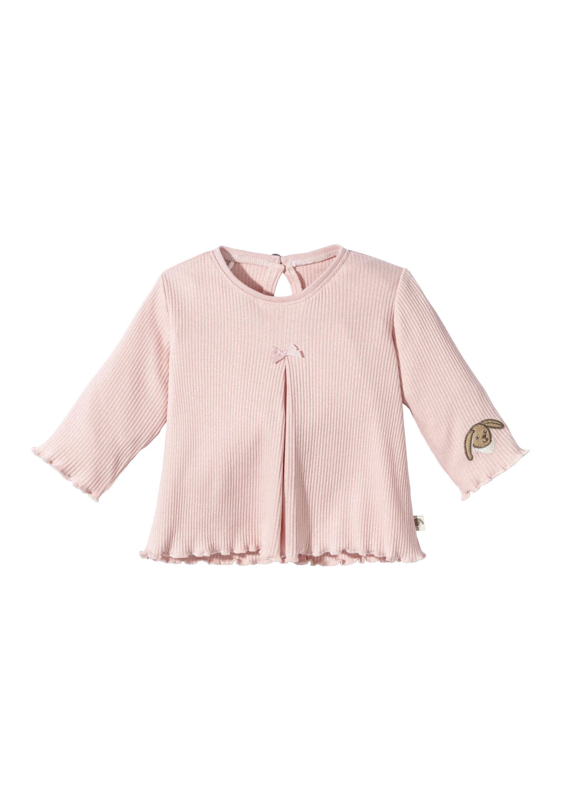 Shirt Hase Happy mit Kellerfalte und Deko-Schleifchen