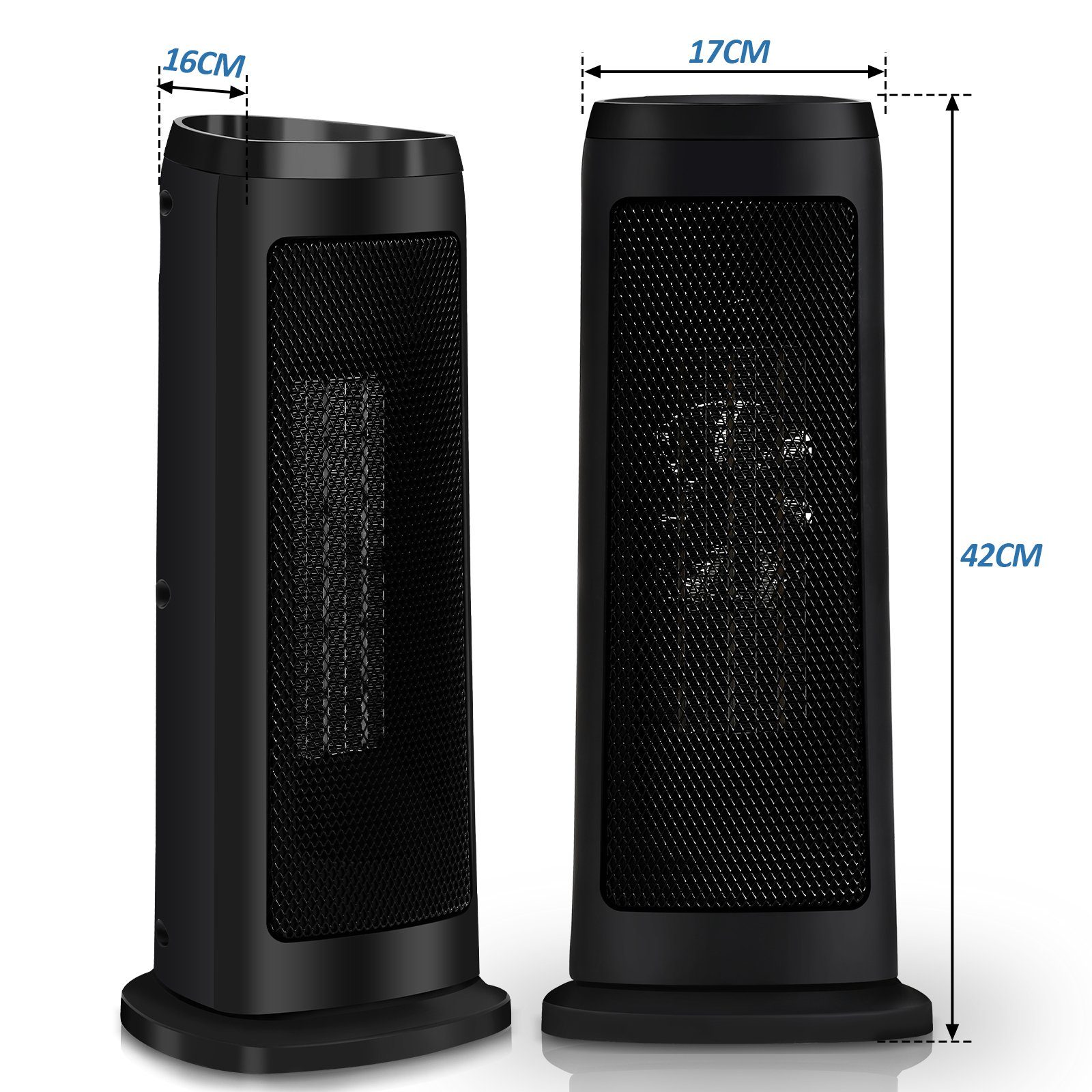 Gimisgu Heizlüfter Heizlüfter 2000W Heiztower Heizkörper Heizung Timer Elektro Heizgerät