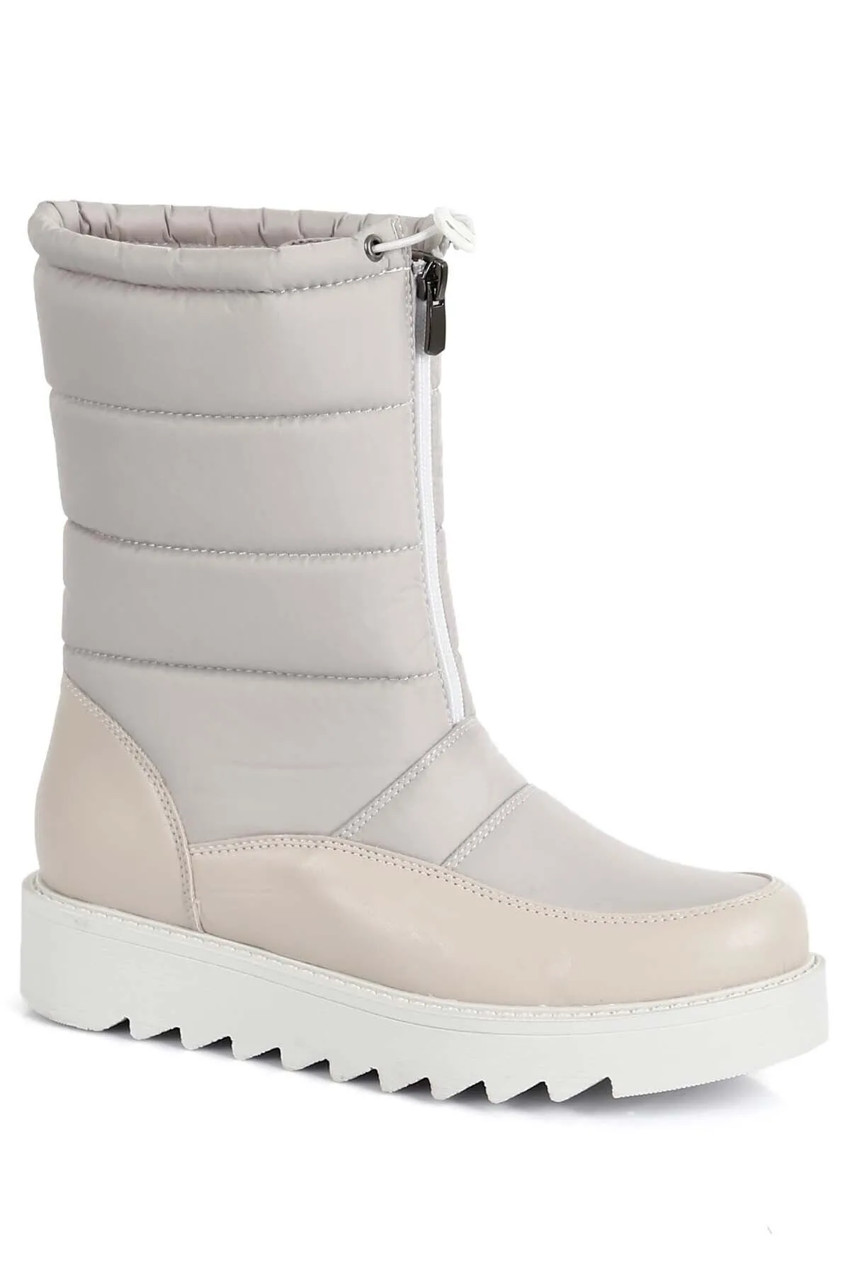 GÖNDERİ(R)  Beige Damen-Schneestiefel mit runder Spitze 06404