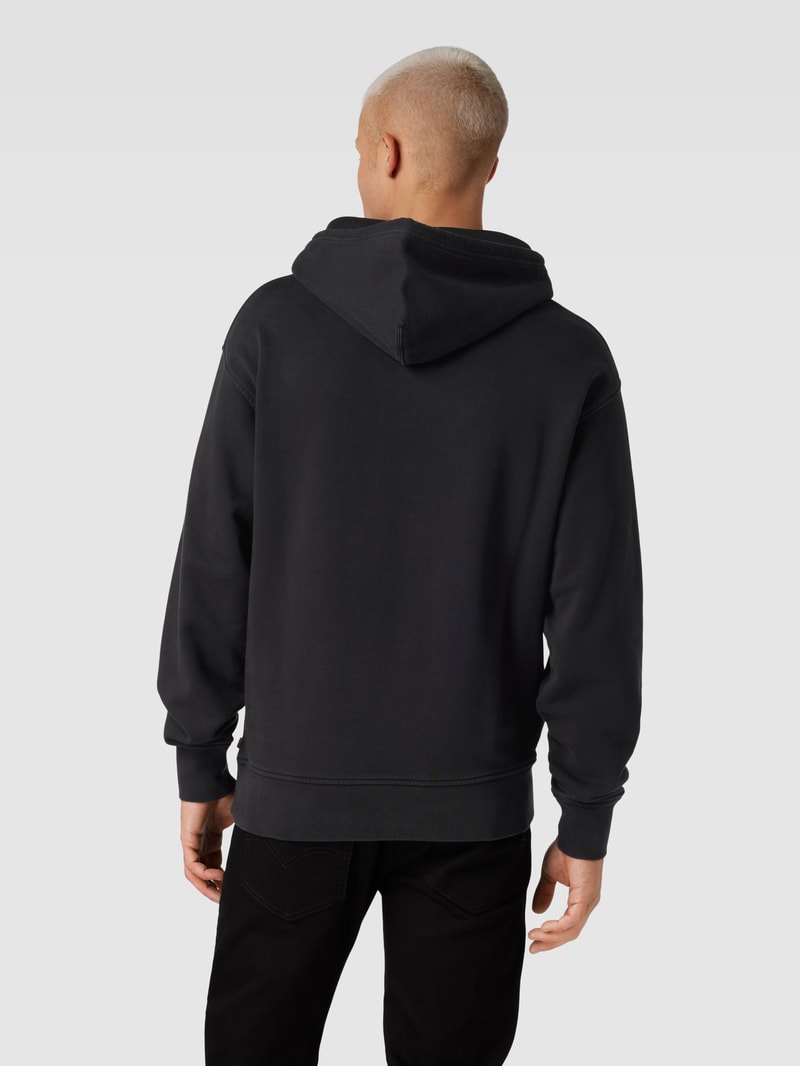 Hoodie mit Logo-Print in schwarz