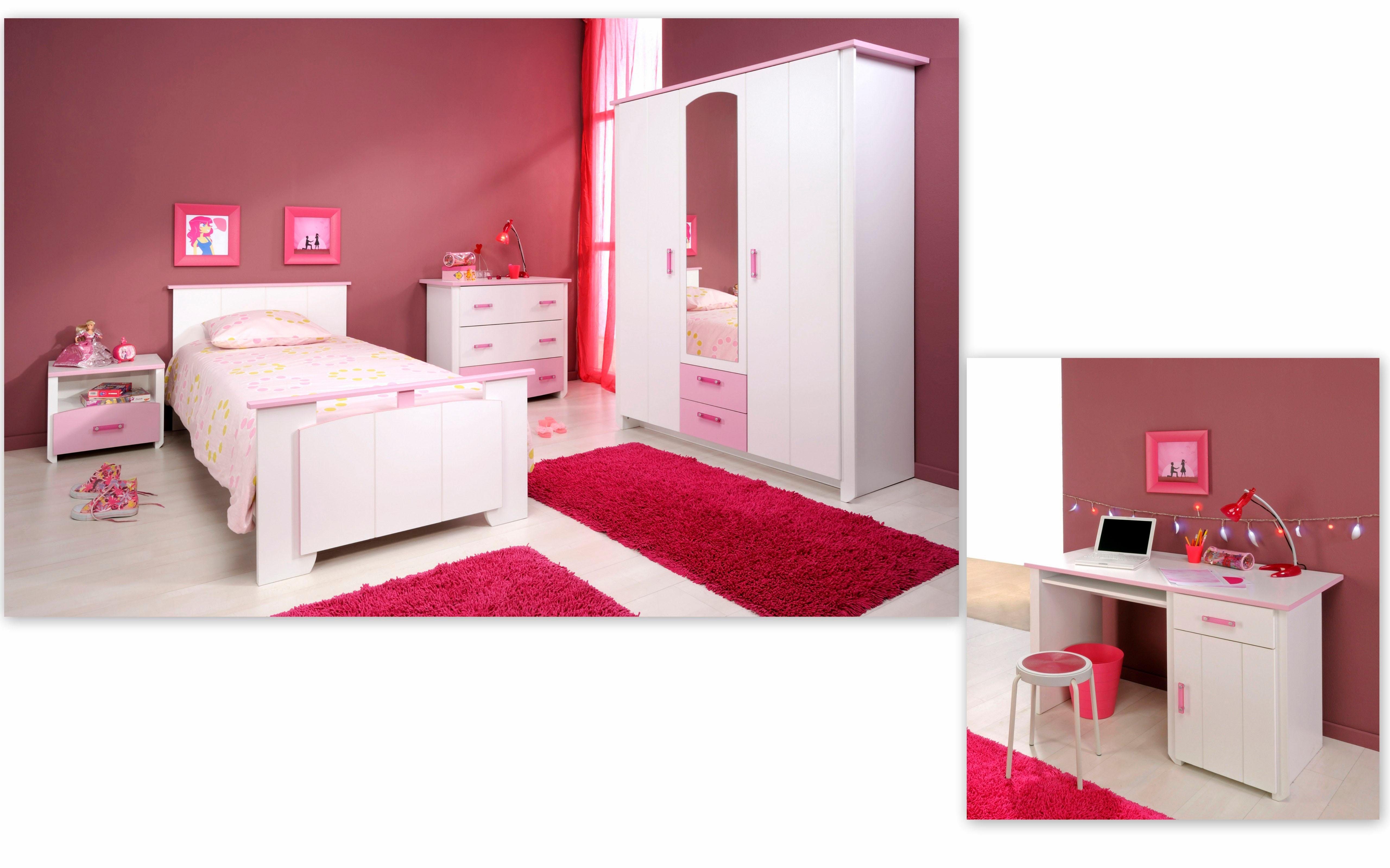 Parisot Jugendzimmer-Set Biotiful, (Set, 4-St., Bett, Nachttisch, Schrank, Kommode, Schreibtisch), mit 3-trg. Kleiderschrank