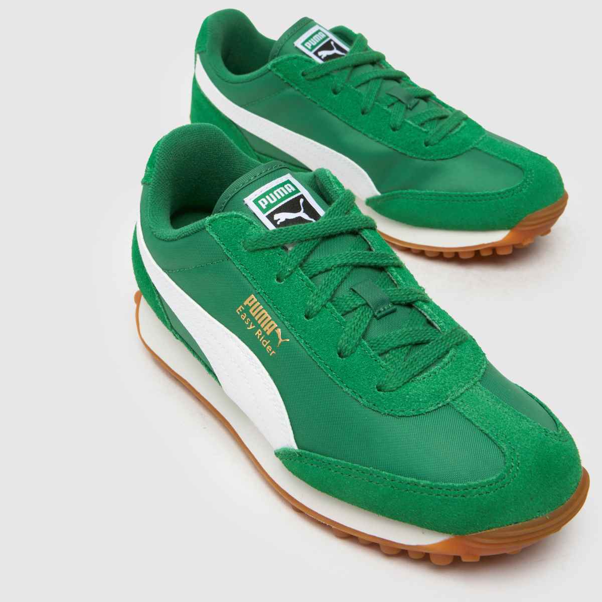 PUMA gröna easy rider vintage pojkar junior träningsskor