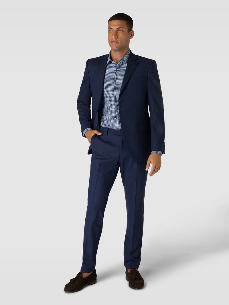 Performance Fit Freizeithemd mit Allover-Muster Modell 'Hank' in blau