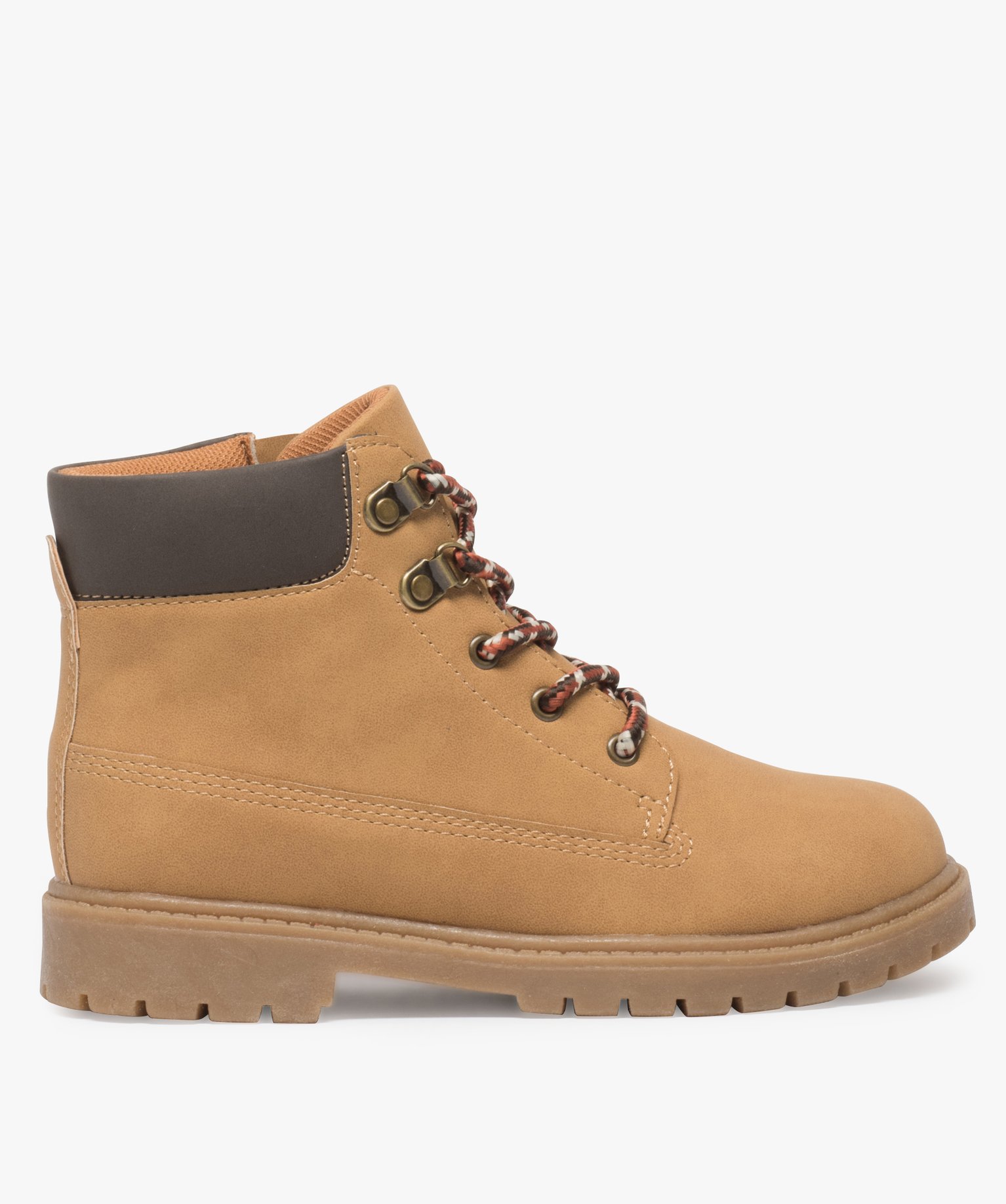 Boots Garçon avec col rembourré, lacets montagne et semell... jaune | GEMO