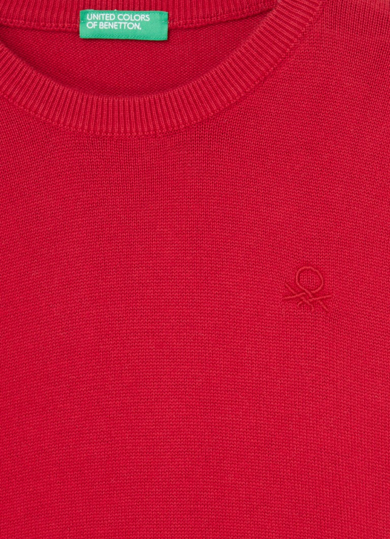 Suéter Benetton de malha fina com bordado do logotipo.