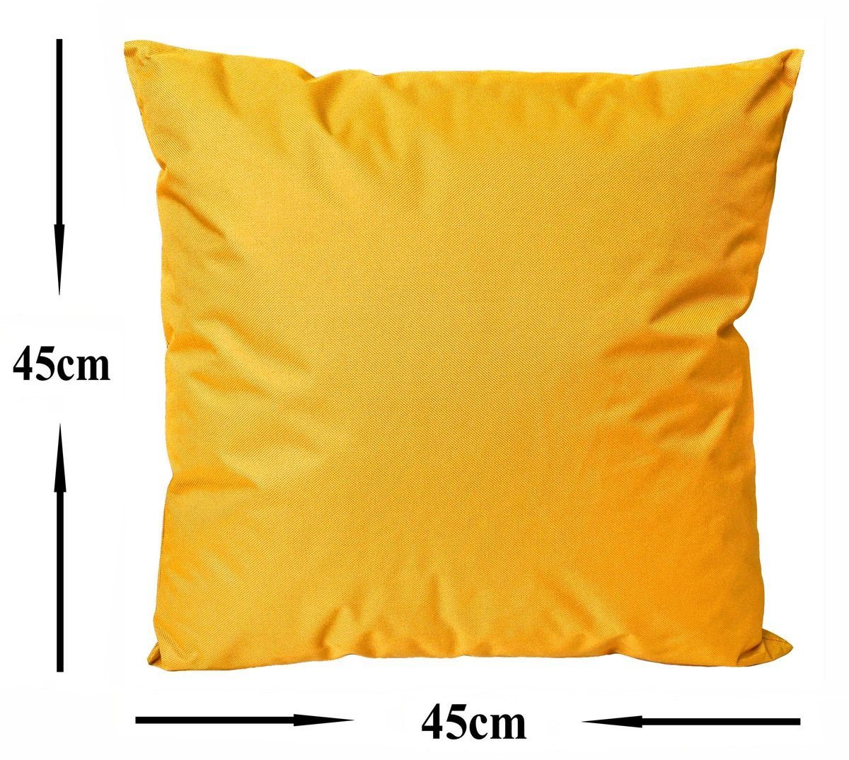 JACK Dekokissen 2x Outdoor Lounge Kissen 45x45cm Dekokissen Set mit Füllung Wasserfest, mit Lotus-Effekt, Robust, Strapazierfähig, für Innen & Außen geeignet