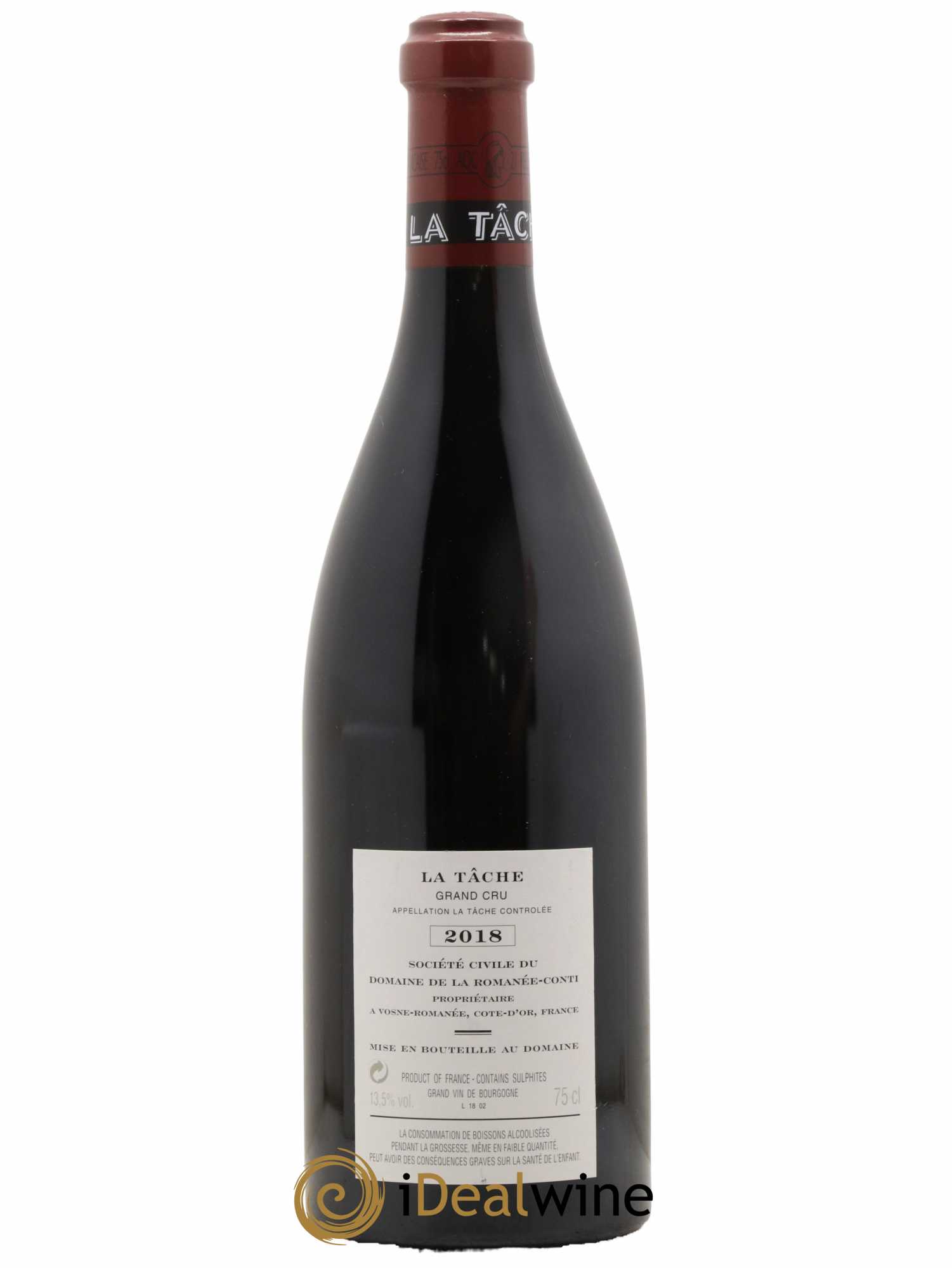 La Tâche Grand Cru Domaine de la Romanée-Conti  2018 - Lot de 1 Bouteille