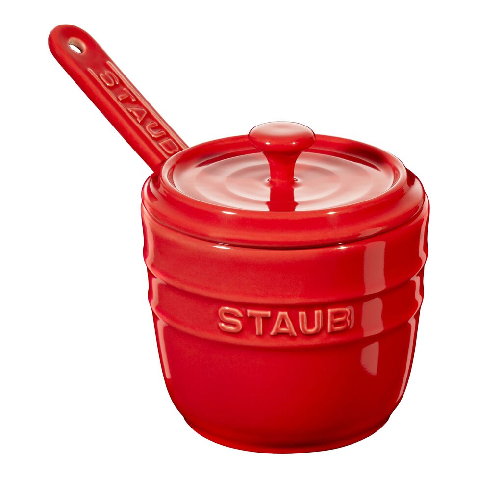 Zuckerdose 9 cm, Keramik, Kirsch-Rot