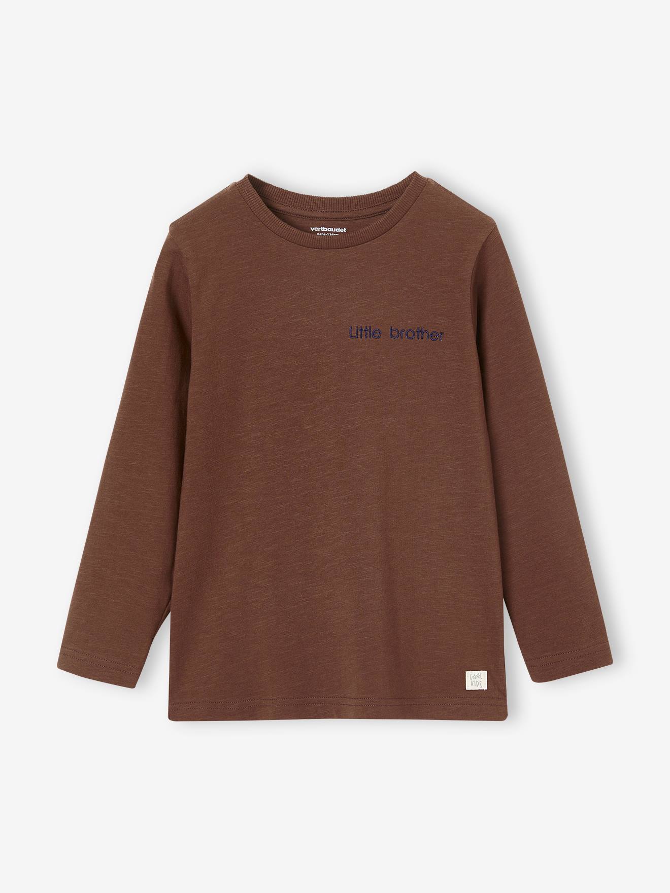 T-shirt couleur Basics personnalisable garçon manches longues ecru