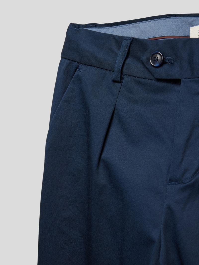 Loose Tapered Fit Stoffhose mit französischen Eingrifftaschen in blau
