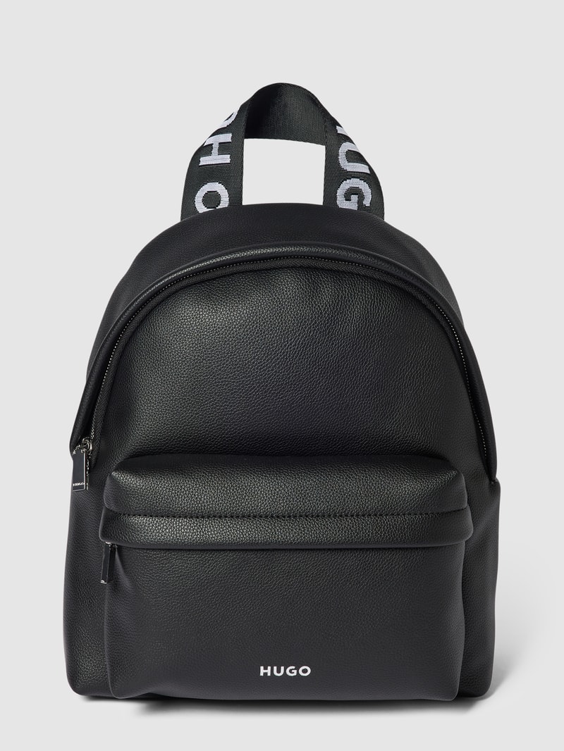 Rucksack mit Label-Detail Modell 'Bel' in schwarz
