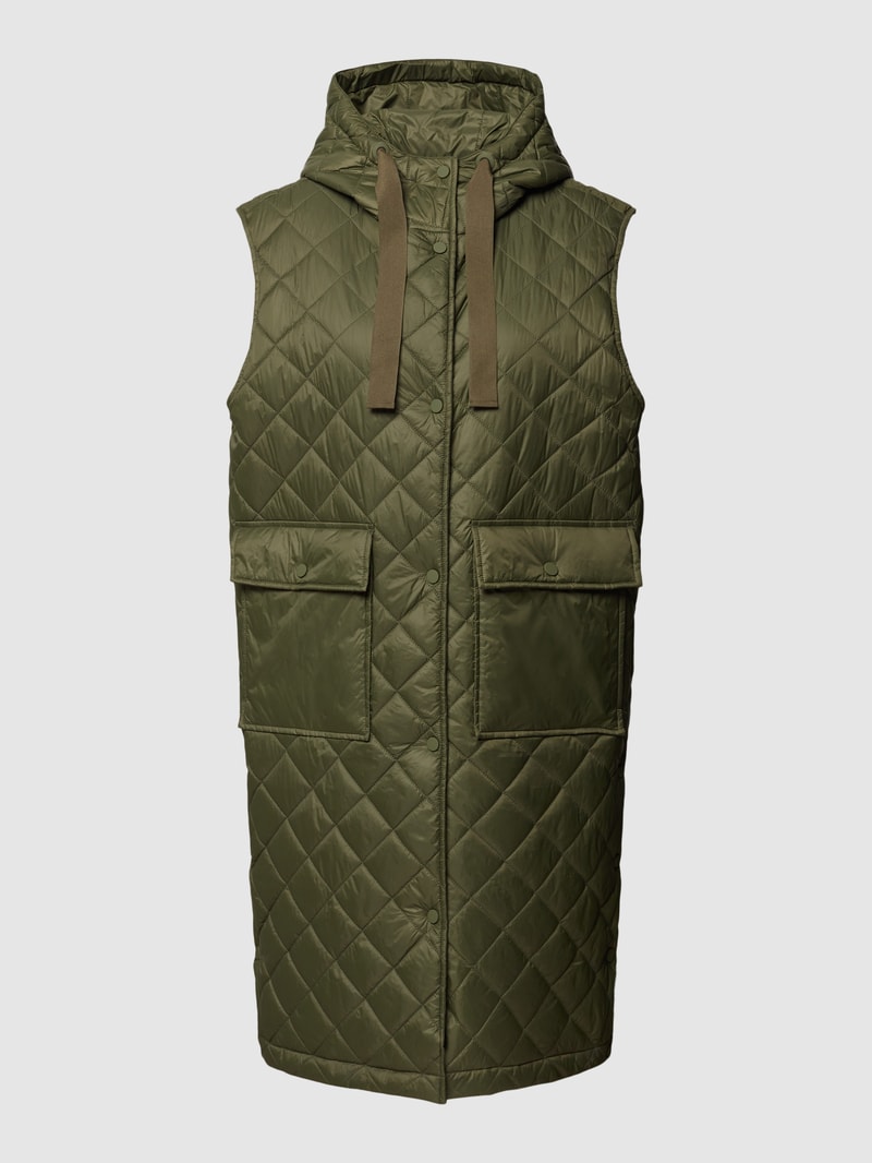 Steppweste mit Kapuze in khaki