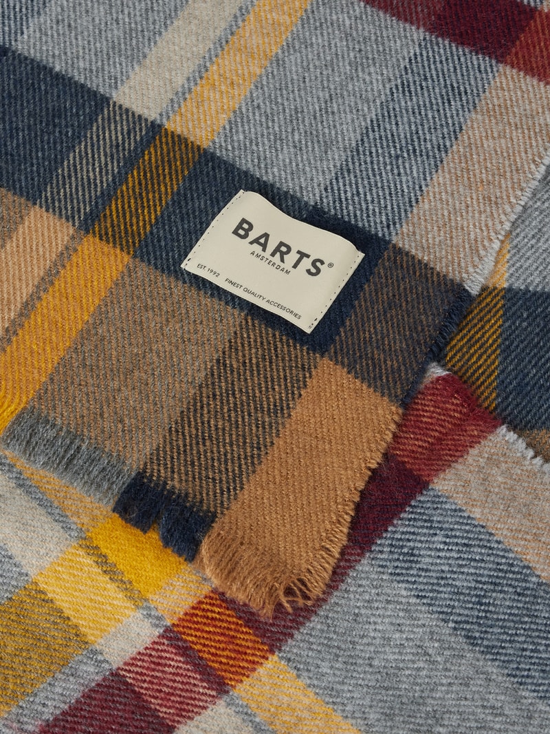 Schal mit Tartan-Karo in marineblau