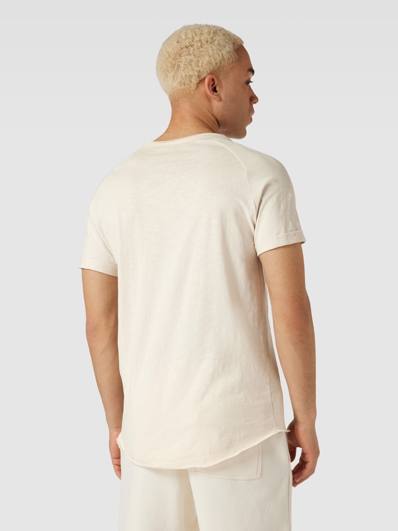 T-Shirt mit geripptem Rundhalsausschnitt Modell 'KAS' in beige