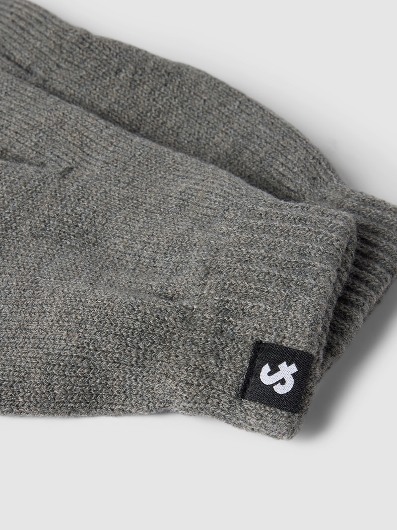 Handschuhe mit Label-Detail Modell 'BARRY' in mittelgrau meliert