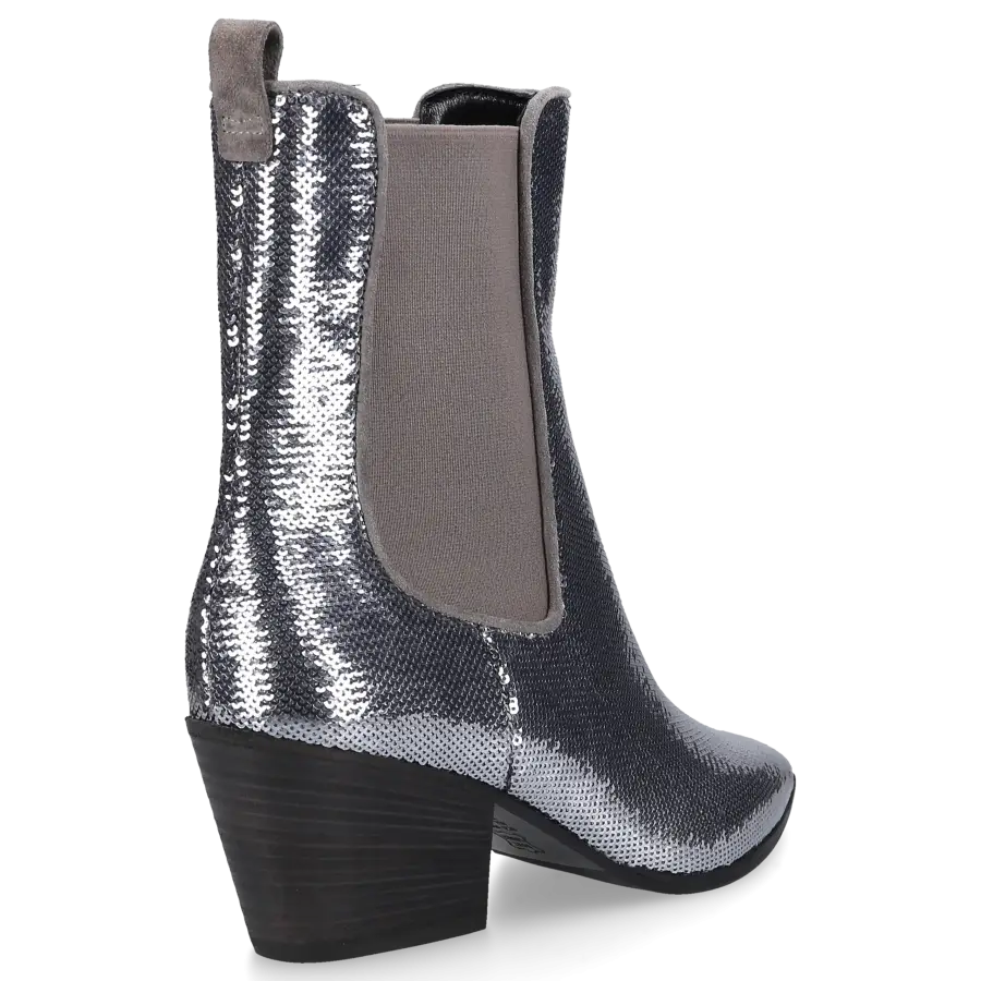 305 SOBE - Chelsea Boots ROCKET Pailletten - grau
