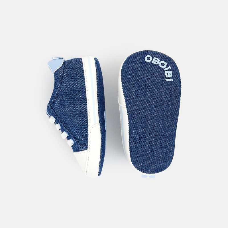 Basket montante effet denim bleues naissance