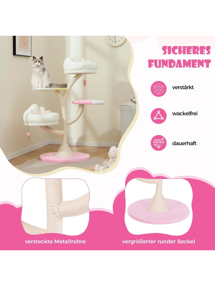 COSTWAY Katzenbaum Cloud-Stil in Rosa günstig kaufen onesize