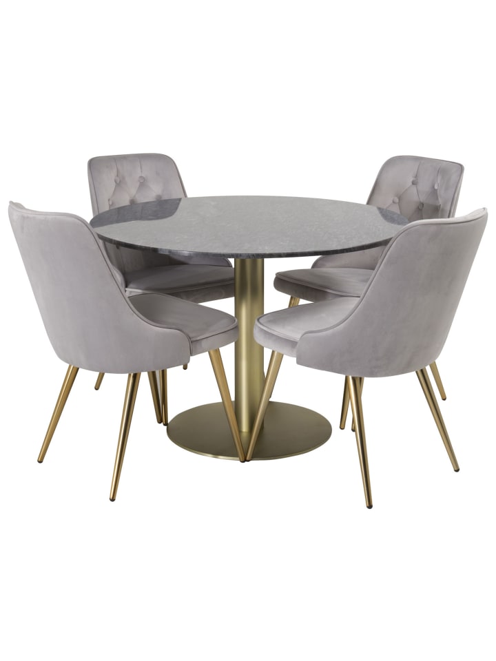 ebuy24 Essgruppe Estelle 17 (5-teilig) Hellgrau 106 x 106 cm günstig kaufen onesize