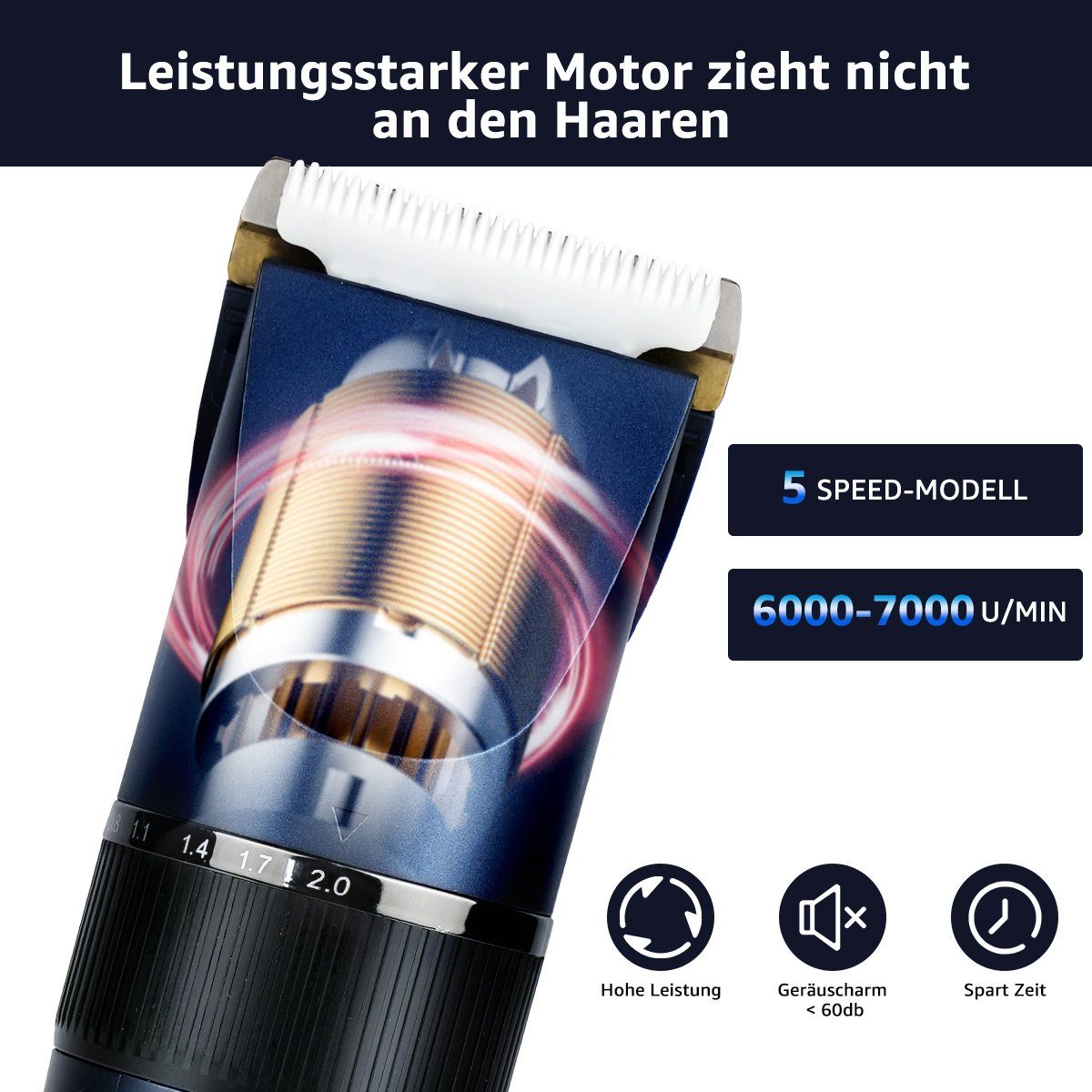7Magic Haar- und Bartschneider Haarschneidemaschine, Elektrischer Haarschneider Haircut Kit für Home DIY Barber Salon