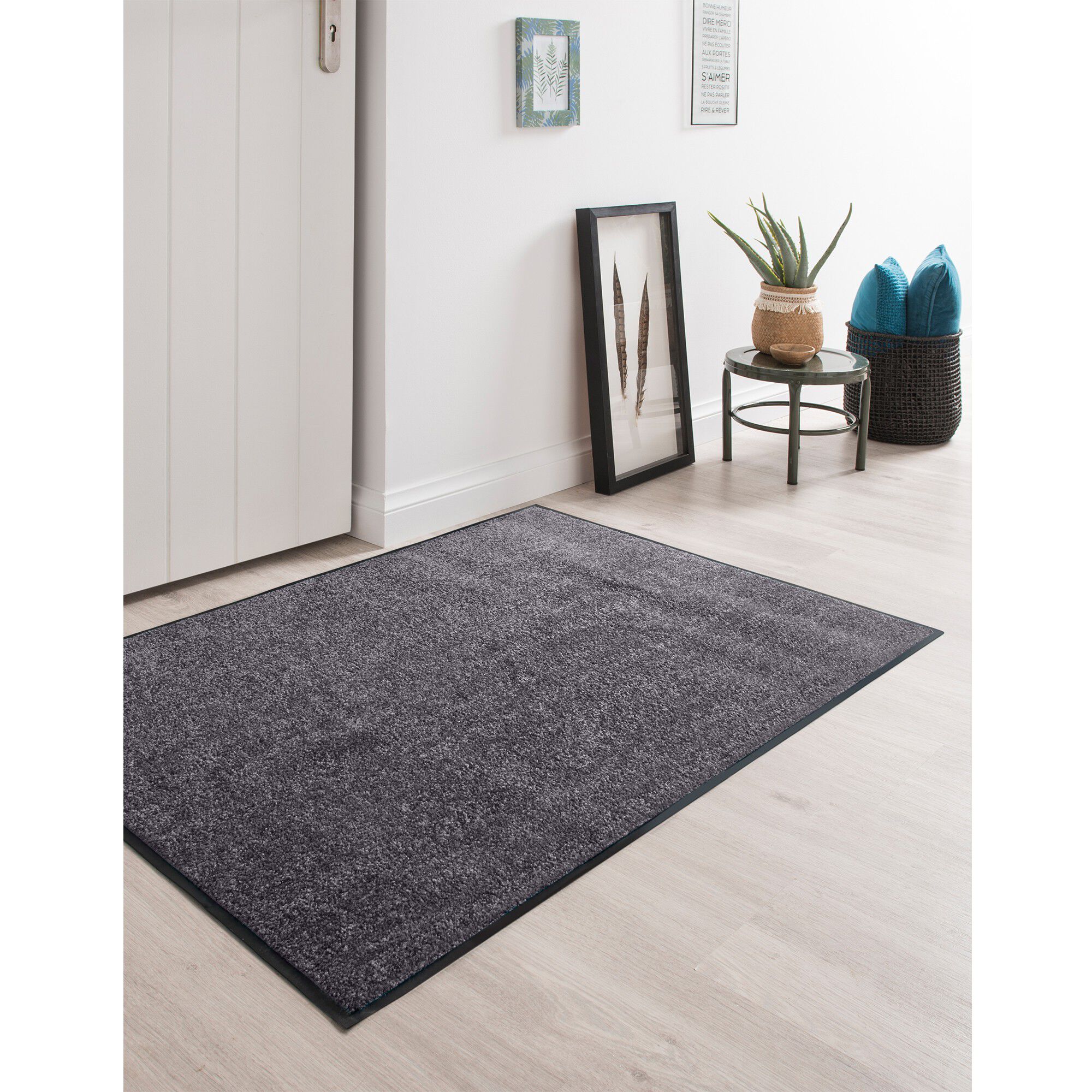Tapis uni anti-poussière luxe