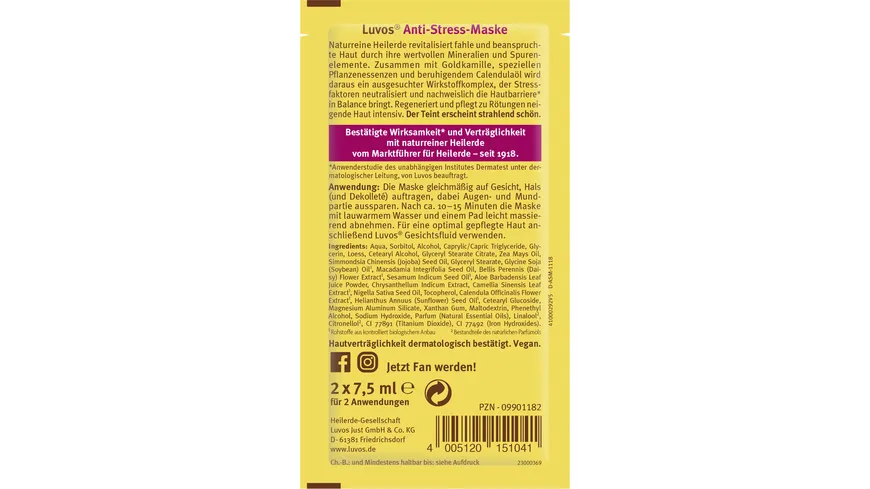 Luvos Anti-Stress-Maske Goldkamille 15 ml