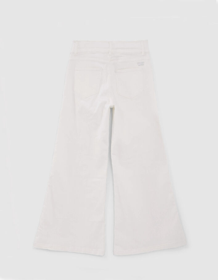 Jean MOM blanc maxi volume fille