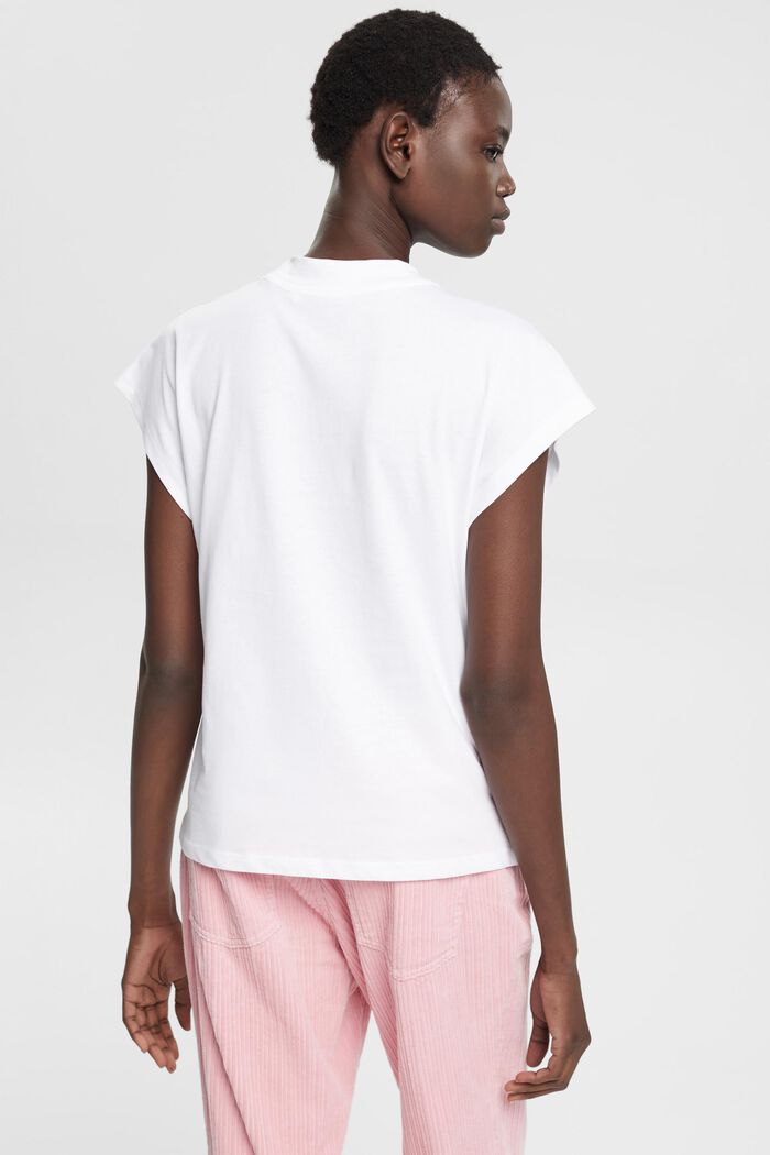 T-Shirt mit Pailletten und Print