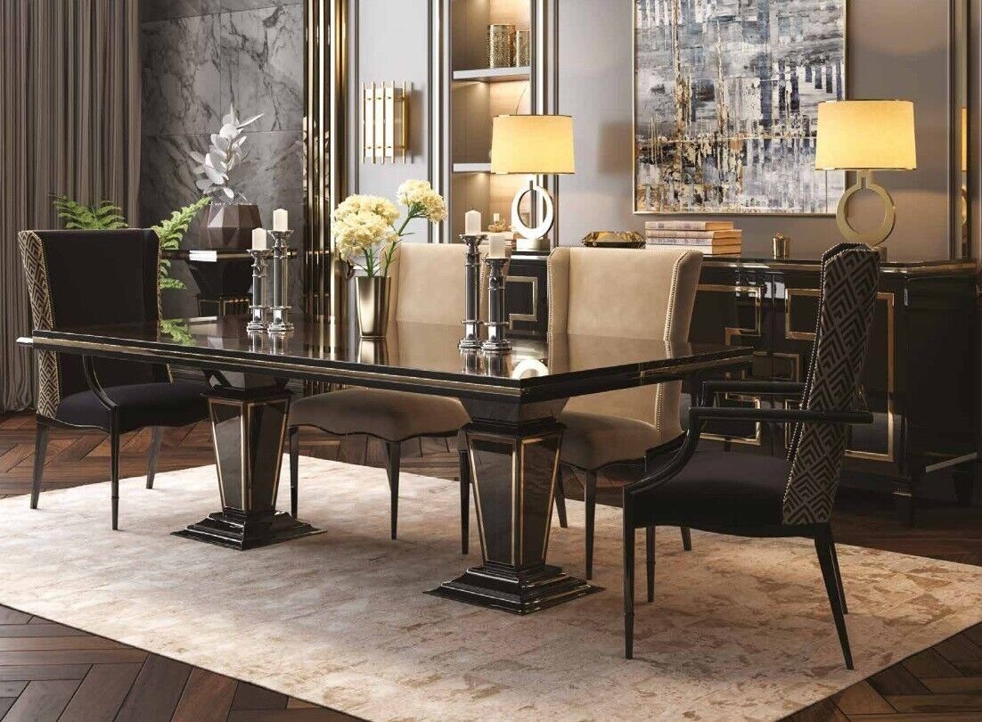 JVmoebel Esszimmer-Set Esszimmer set 7tlg. Esstisch+6x Stühle Designer Holz Stuhl Garnitur, (7-St., 1x Esstisch + 6x Stühle), Made in Europa
