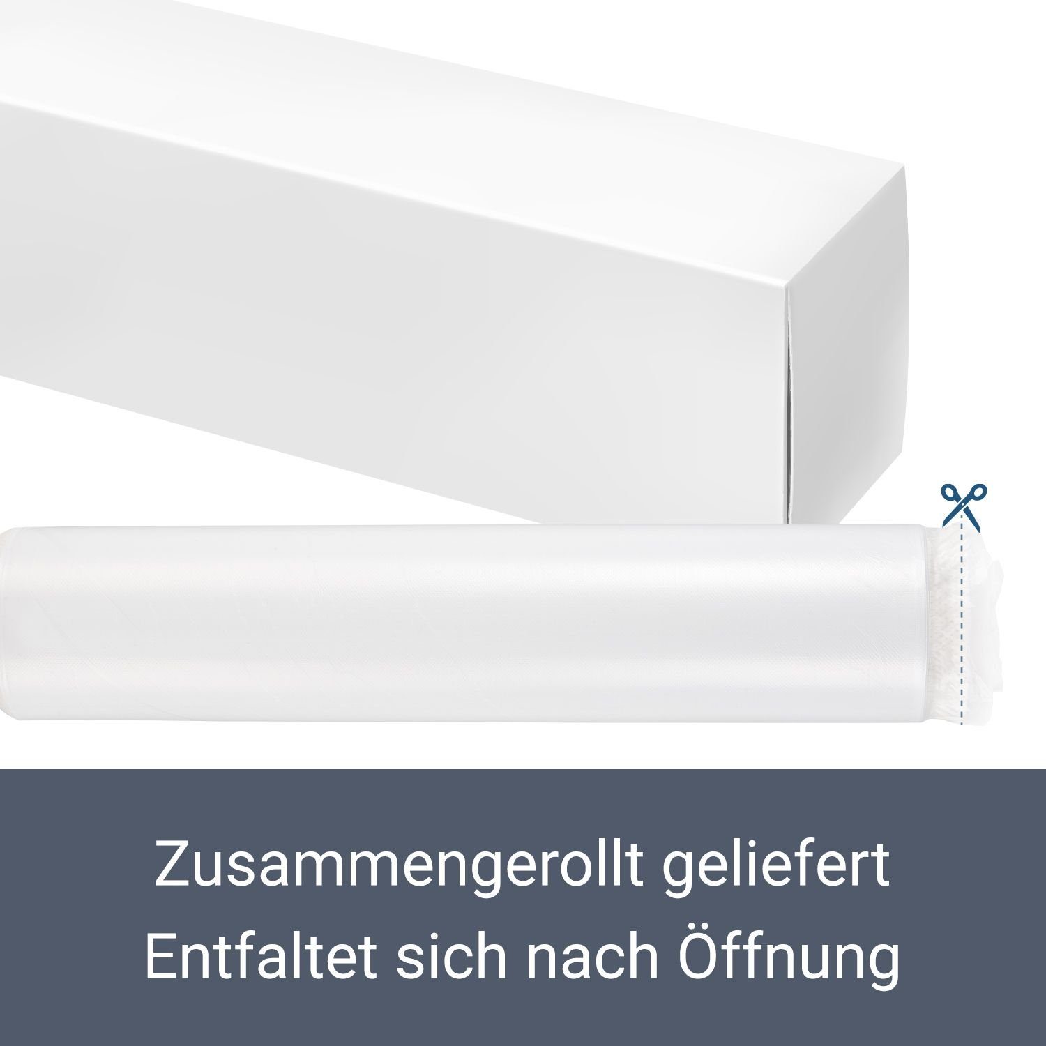 Juskys Polsterbett Verona, 90x200 cm, LED-Licht, weiches Kopfteil, inkl. Kaltschaummatratze