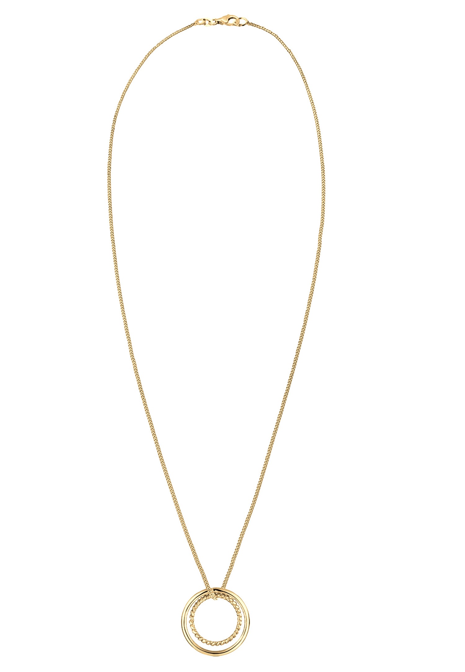 Collana Elli da donna, modello basic bicolore con motivo geometrico, in argento sterling 925 placcato oro.
