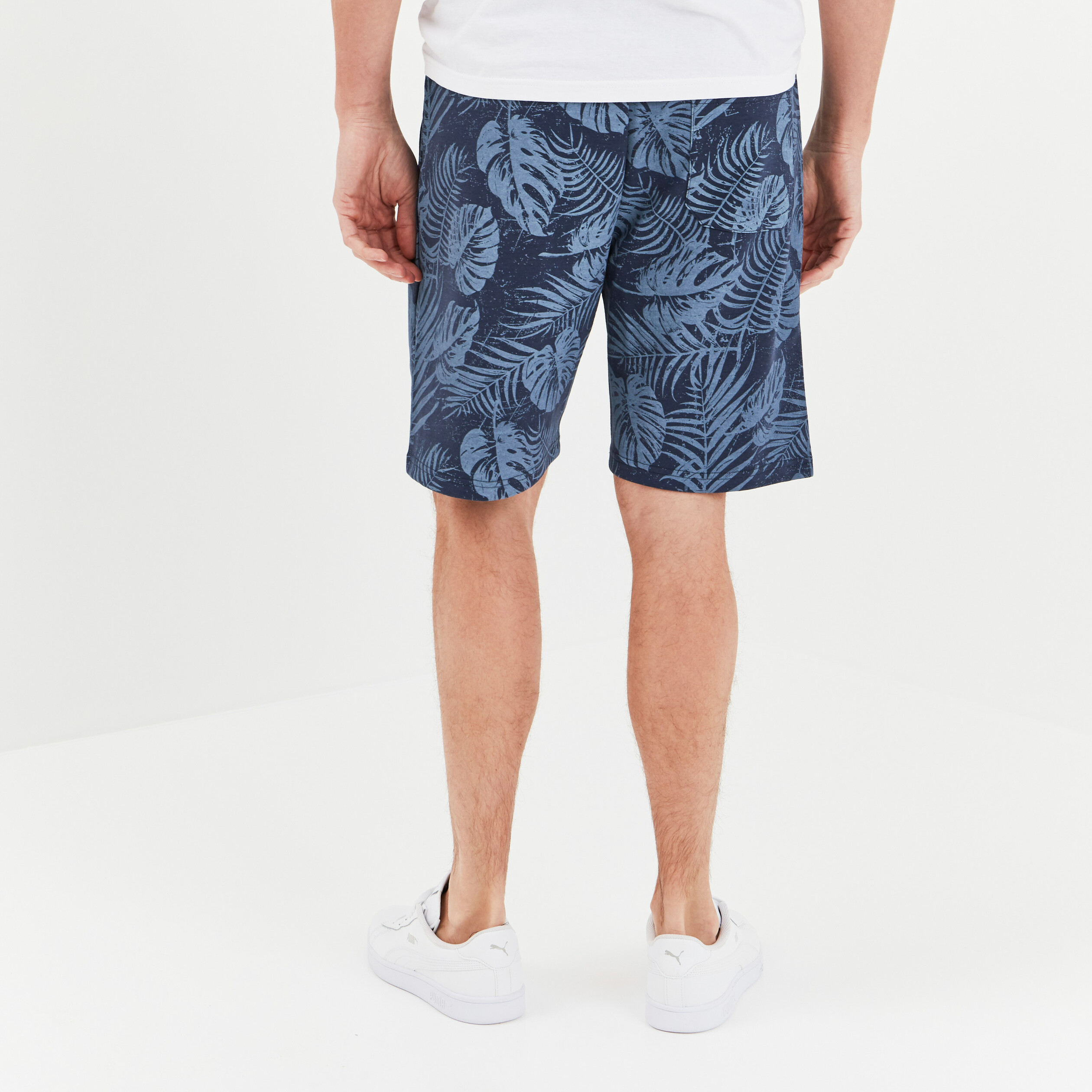 Jogging-Short droit à coulisse bleu homme | La Halle