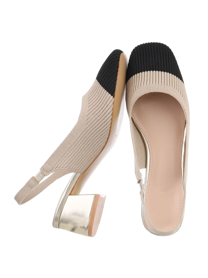 Ital-Design High Heel in Gold und Schwarz günstig kaufen
