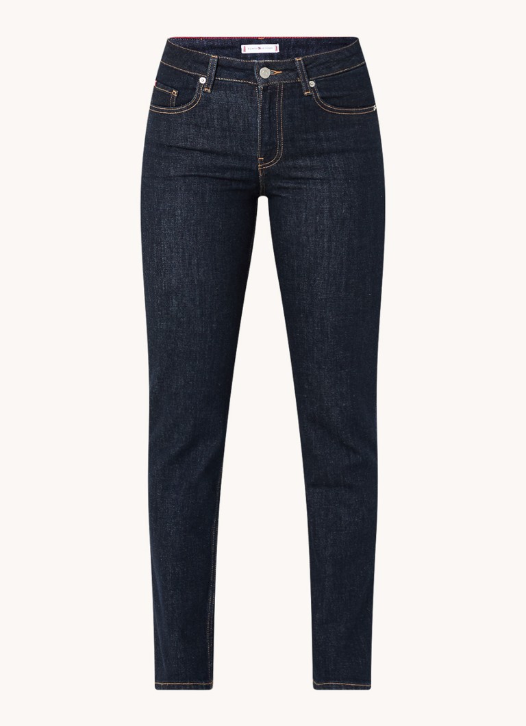 Blugi clasici Tommy Hilfiger slim fit cu talie înaltă, într-o nuanță închisă.